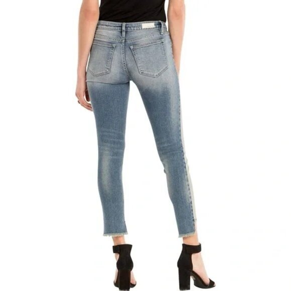 Miss Me Two Tone Ankle Skinny Jeans Step Hem Size 26‎ Style M2131AK - Picture 2 of 15